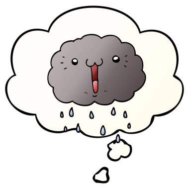 çizgi film bulutu ve düşünce balonu pürüzsüz degrade tarzında