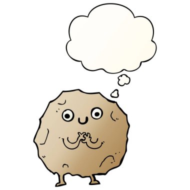 çizgi film rock karakteri ve pürüzsüz degrade sty düşünce balonu