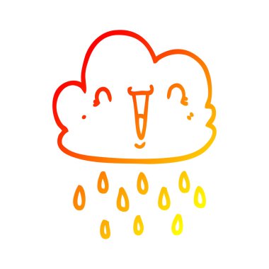 sıcak degrade çizgi çizim karikatür fırtına bulut