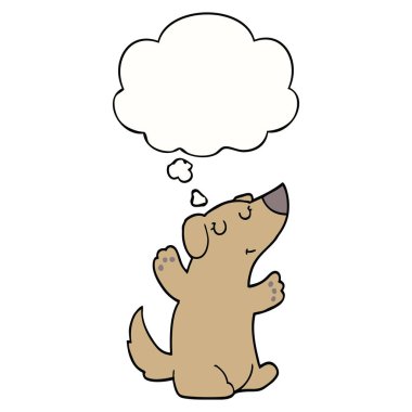 karikatür köpek ve düşünce balonu