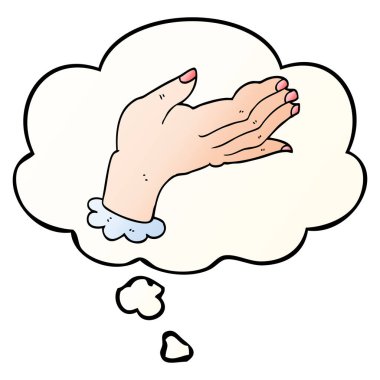 çizgi film el ve pürüzsüz degrade tarzında düşünce balonu