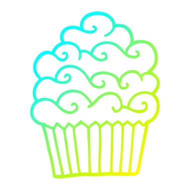 soğuk degrade çizgi çizim karikatür vanilya cupcake
