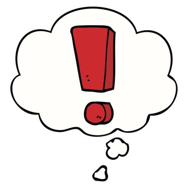 karikatür ünlem işareti ve düşünce balonu