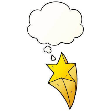 çizgi film çekim yıldızı ve pürüzsüz degrade stil düşünce balonu