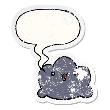 karikatür bulut ve konuşma balonu sıkıntılı etiket