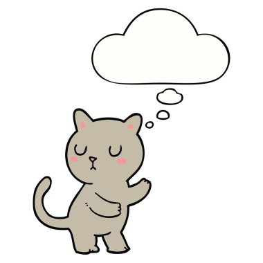karikatür kedi ve düşünce balonu