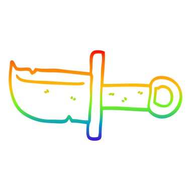 gökkuşağı gradyan çizgi çizim karikatür hançer