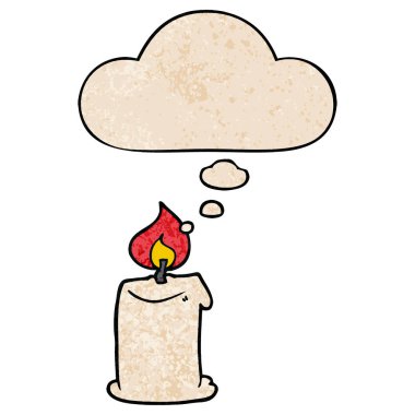 karikatür mum ve grunge doku desen stil düşünce balonu