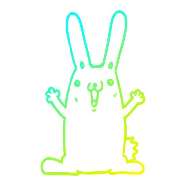 soğuk degrade çizgi çizim karikatür tavşan