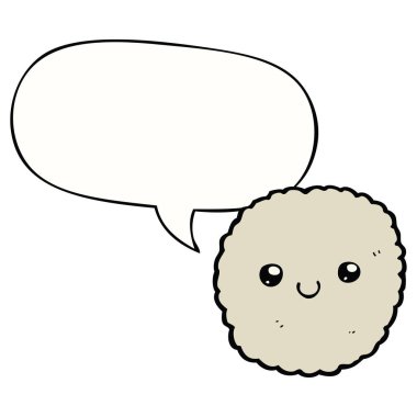 karikatür bisküvi ve konuşma balonu