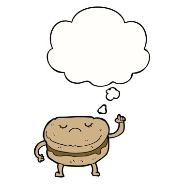 karikatür bisküvi ve düşünce kabarcık