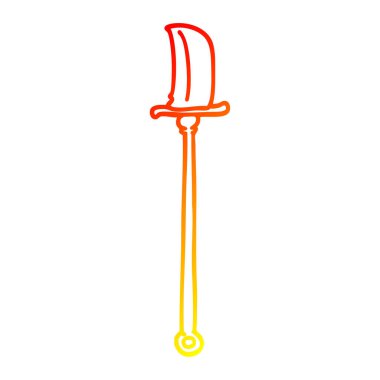 sıcak degrade çizgi çizim karikatür bıçak