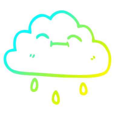 soğuk degrade çizgi çizim karikatür mutlu yağmur bulut