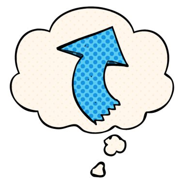 çizgi film işaret ok ve çizgi roman tarzında düşünce balonu