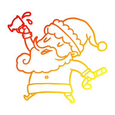 sıcak degrade çizgi sıcak kakao ile noel baba çizim