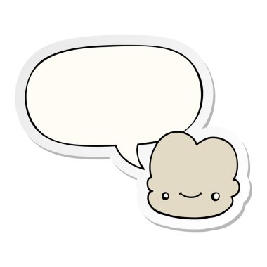 karikatür bulut ve konuşma balonu etiket