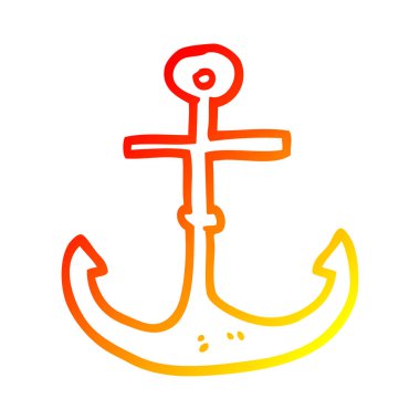 sıcak degrade çizgi çizim karikatür gemi çapa