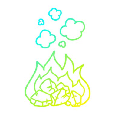 soğuk degrade çizgi çizim karikatür sıcak kömürler