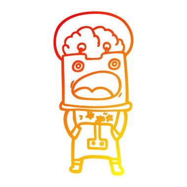 sıcak degrade çizgi çizim karikatür robot