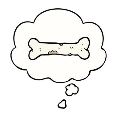 karikatür kemik ve düşünce balonu