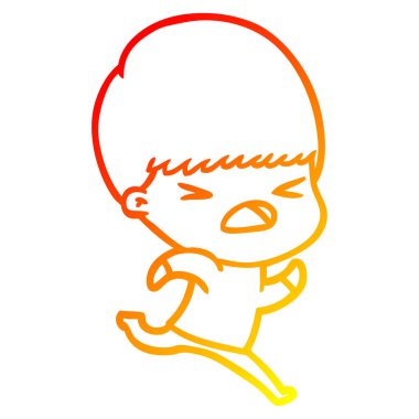 sıcak degrade çizgi çizim karikatür adam vurguladı