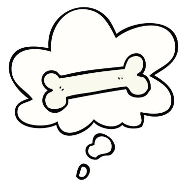 karikatür kemik ve düşünce balonu