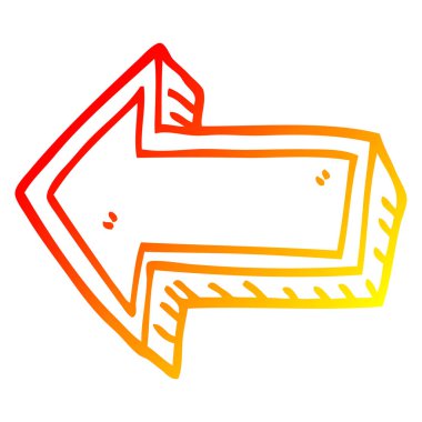 sıcak degrade çizgi çizim karikatür ok