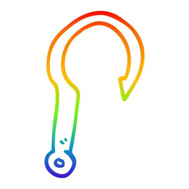 gökkuşağı gradyan çizgi çizim karikatür balık kanca