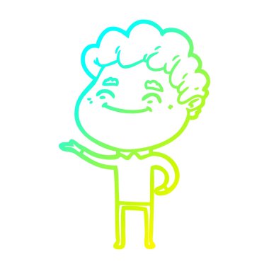 soğuk degrade çizgi çizim karikatür dostu adam