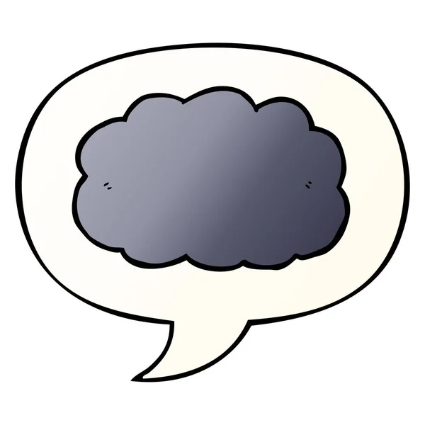 Cartoon cloud and speech bubble in smooth gradient style — Stock Vector