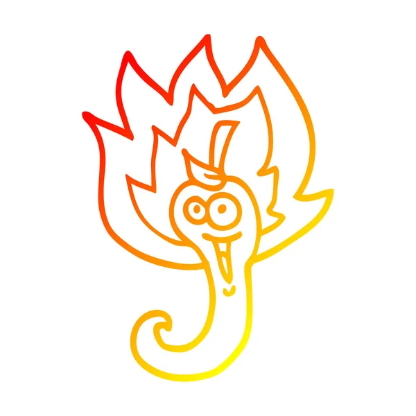 Warme Gradientenlinie Zeichnung Cartoon Red Hot Chili — Stockvektor