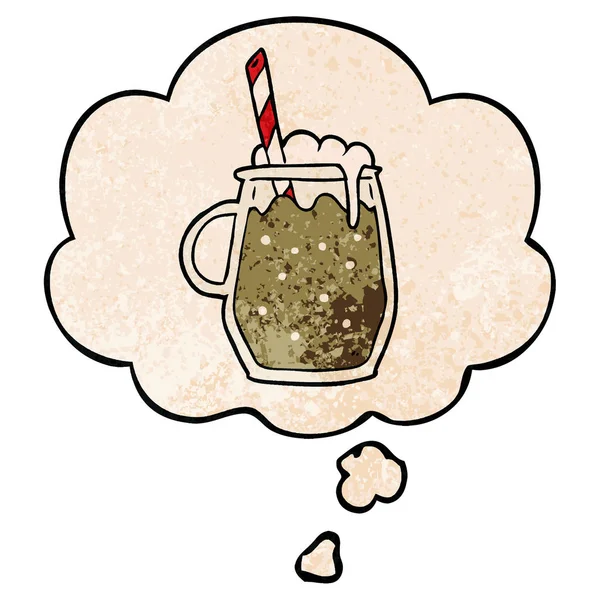 Мультфильм корневое пиво и мыслепузырь в гранж текстуры с — стоковый вектор