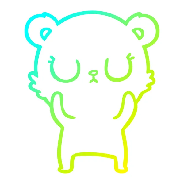 Studená přechodová linie kreslení mírovém kresleného medvěda — Stockový vektor