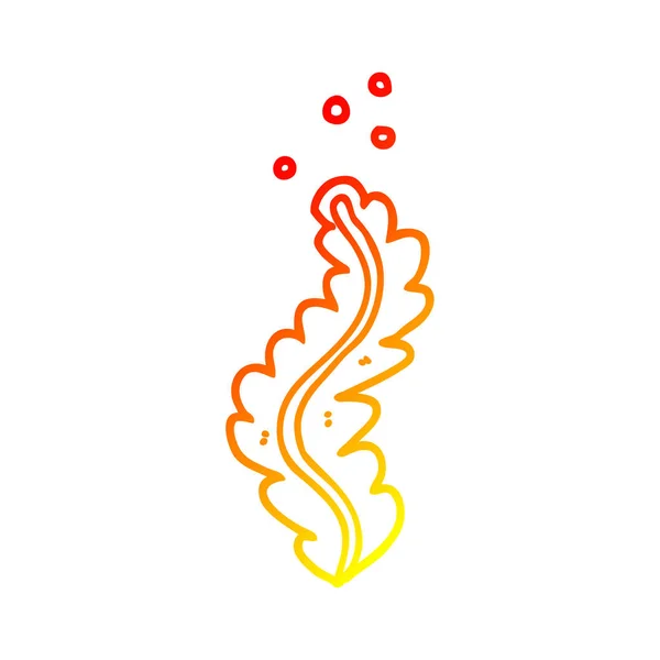 Línea de gradiente caliente dibujo de algas marinas de dibujos animados — Vector de stock