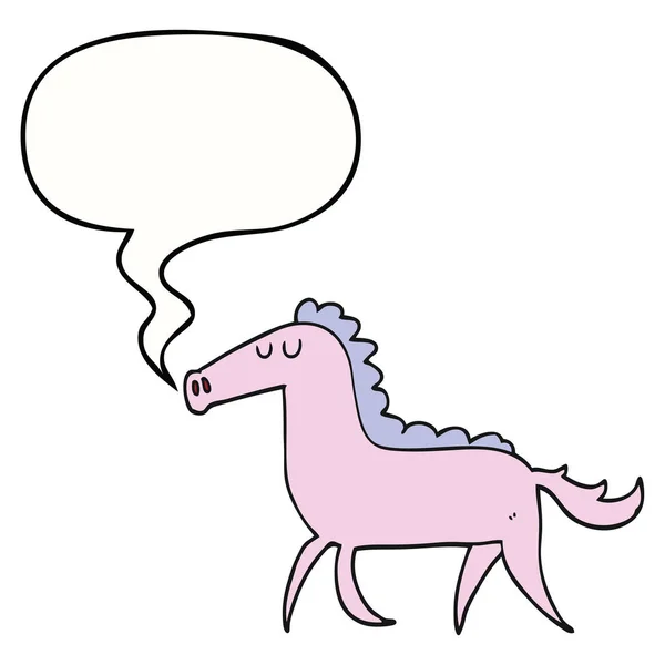 Cartoon horse and speech bubble — Stock Vector