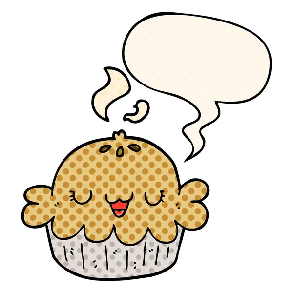 Милый мультяшный пирог и логотип в стиле комиксов — стоковый вектор