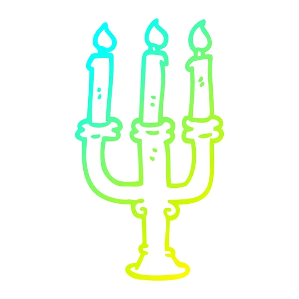 Froid gradient ligne dessin dessin animé bougies effrayantes — Image vectorielle