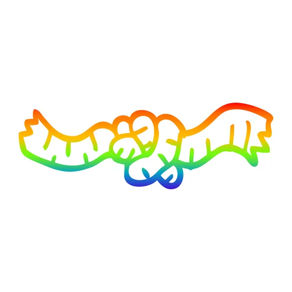 Rainbow gradient ligne dessin dessin dessin animé corde noeud — Image vectorielle