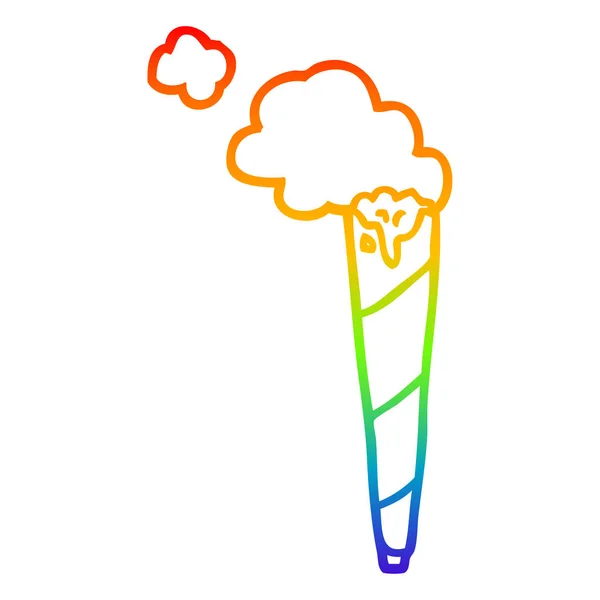 彩虹渐变线绘制卡通卷烟 — 图库矢量图片