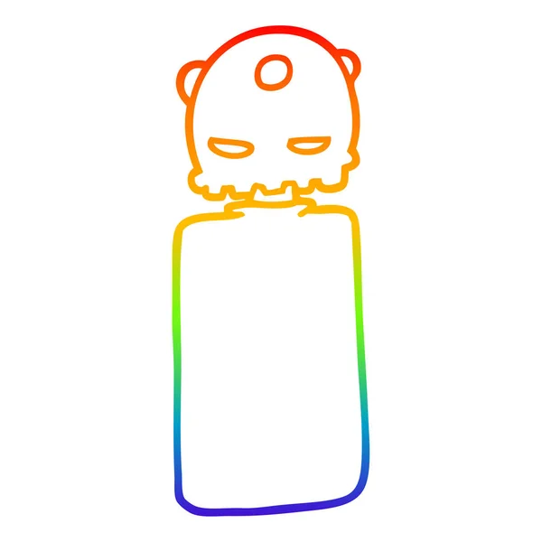 Arco iris gradiente línea dibujo dibujos animados robot — Vector de stock