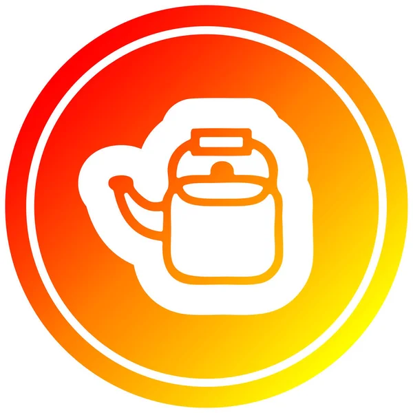 Kitchen kettle circular in hot gradient spectrum — Stock Vector