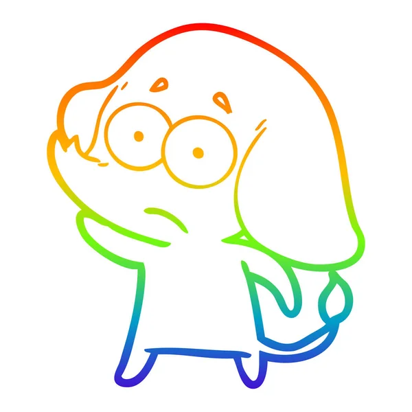 虹のグラデーションライン描画漫画不確かな象 — ストックベクタ