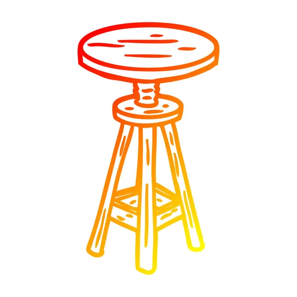 Warm gradient line drawing adjustable artist stool — Stock Vector