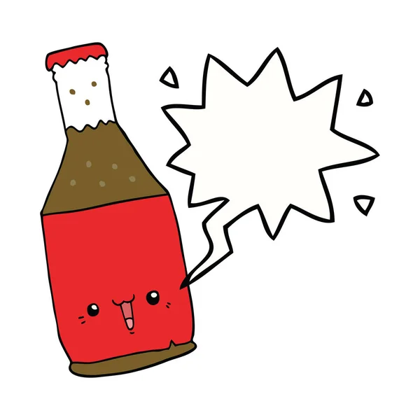 卡通啤酒瓶和语音泡泡 — 图库矢量图片