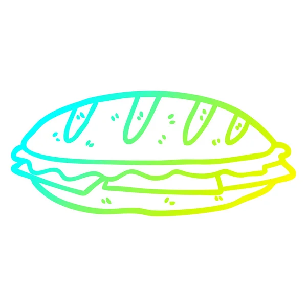 Холодна градієнтна лінія малювання сиру сендвіч — стоковий вектор