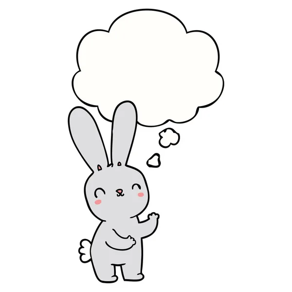 Cute cartoon rabbit and thought bubble — Stock Vector