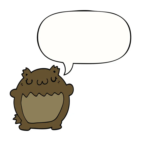 Karikatúra medve és a beszéd buborék — Stock Vector