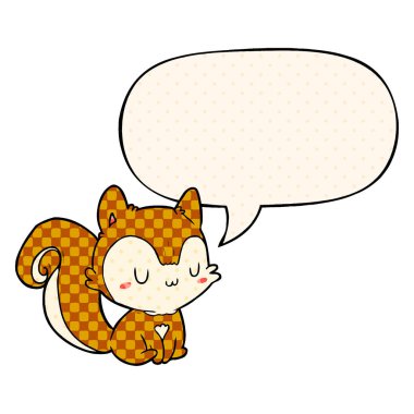 çizgi film sincap ve çizgi roman tarzında konuşma balonu