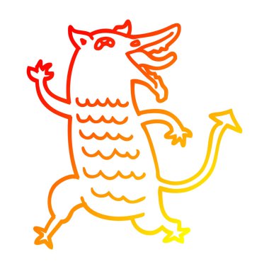 Orta Çağ iblis çizgi çizgi film sıcak