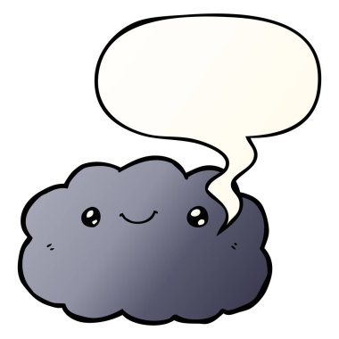 düzgün degrade tarzında karikatür bulut ve konuşma balonu